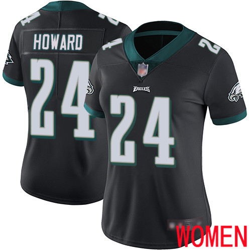 Women Philadelphia Eagles #24 Jordan Howard Black Alternate Vapor Untouchable NFL Jersey Limited Player->women nfl jersey->Women Jersey